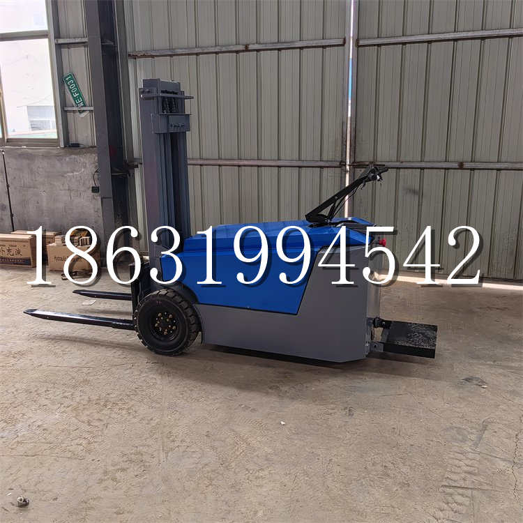 江源区全电动叉车插腿式堆高车液压装卸车1.5吨升高小型站驾式铲车